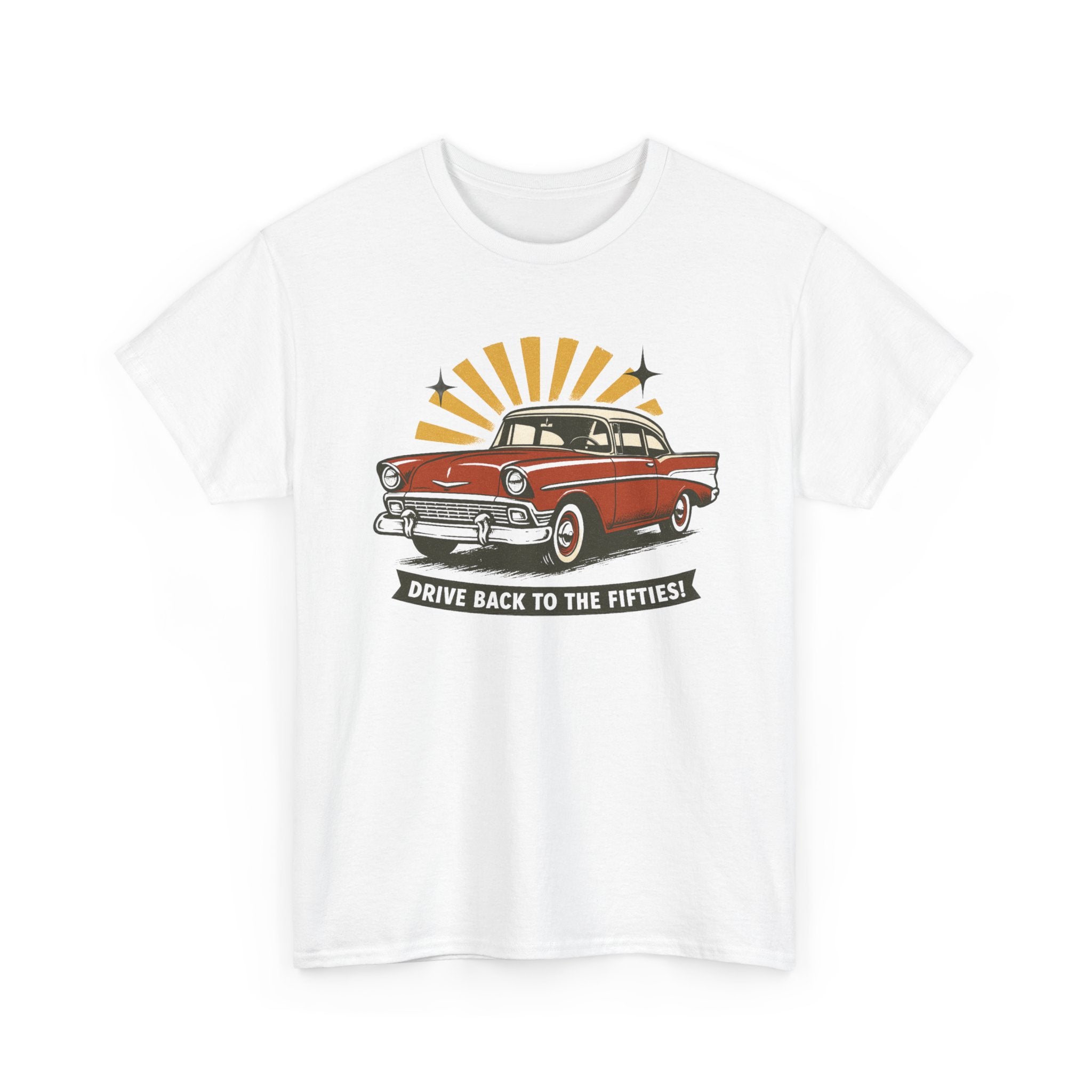 1950s Classic Car Tee "Drive Back to the Fifties" Retro Vintage Auto Shirt  Trendy TShirt
