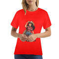 Red Plaid Rebel Cowgirl Women's T-Shirt — Retro Western Pin-Up Graphic Tee
