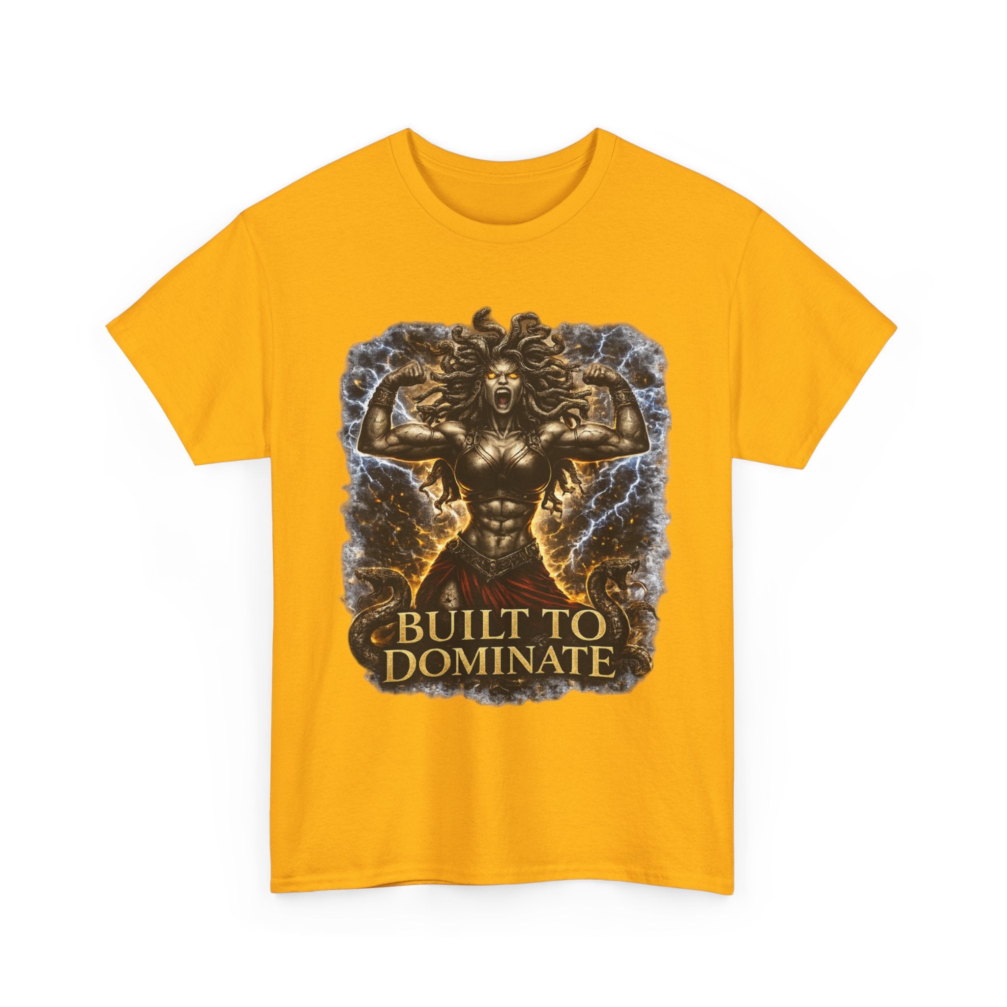 Muscle Medusa "Built to Dominate" Bodybuilding T-Shirt