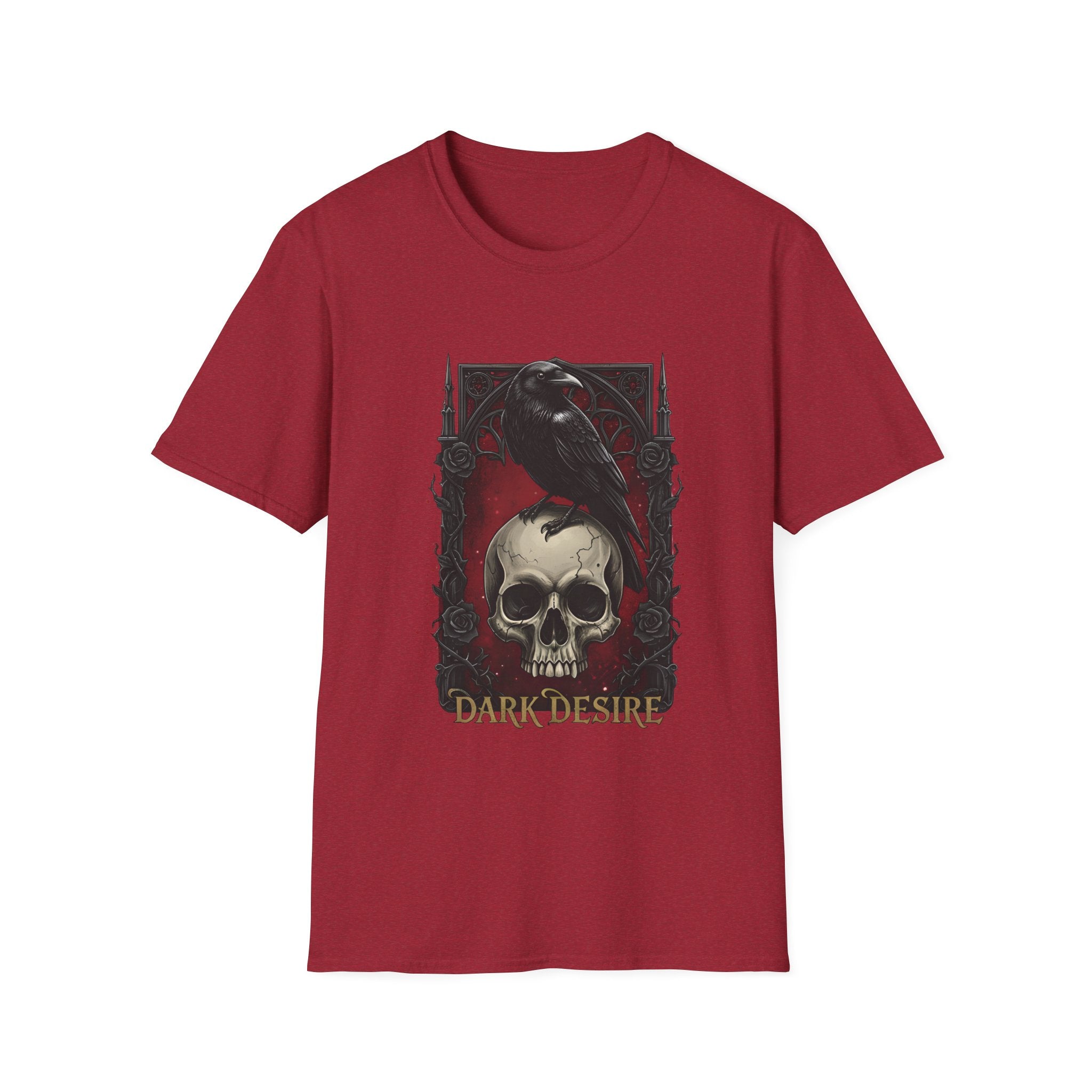 Dark Desire Gothic Skull & Raven T-Shirt Gothic Graphic Tee   Trendy T-Shirt