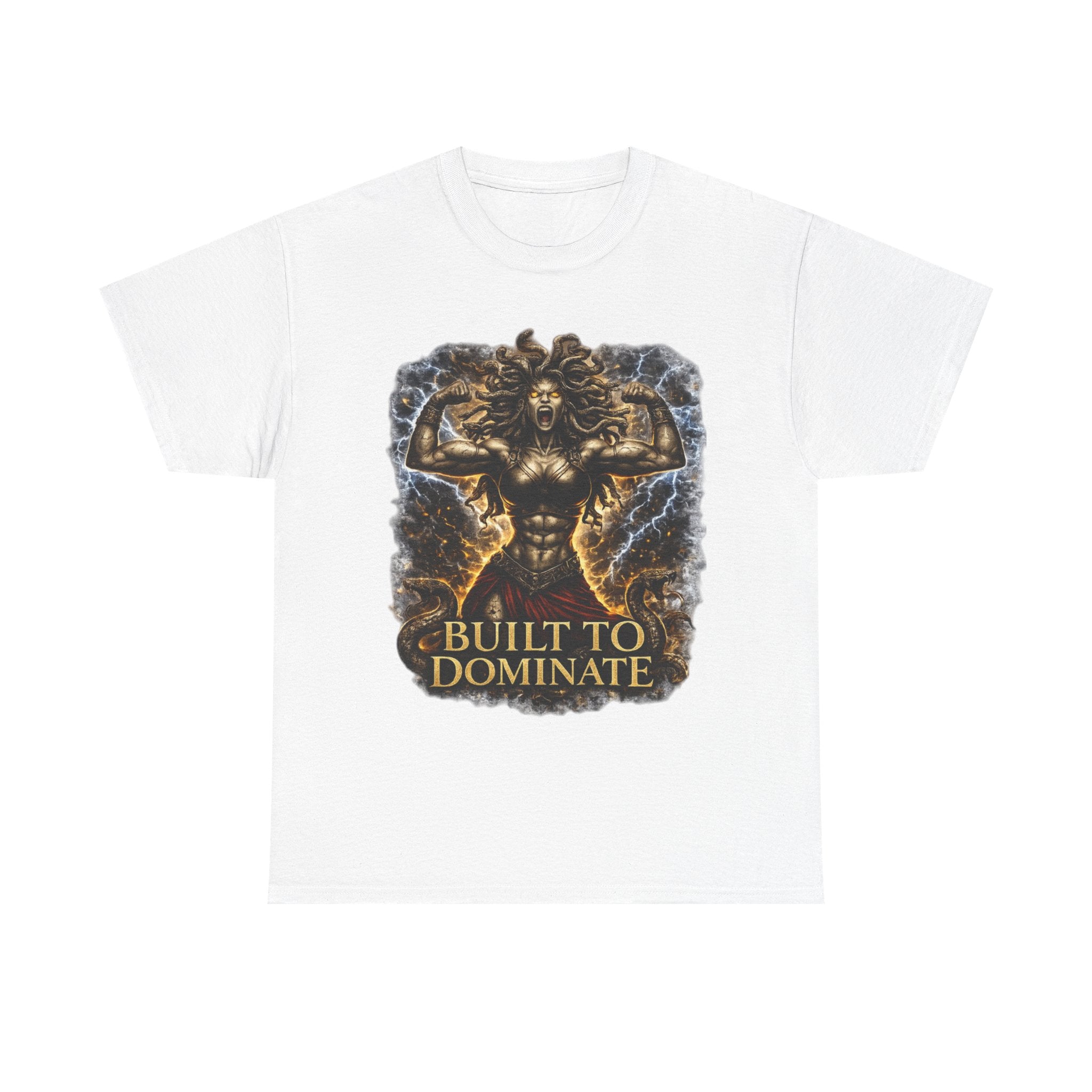 Muscle Medusa "Built to Dominate" Bodybuilding T-Shirt