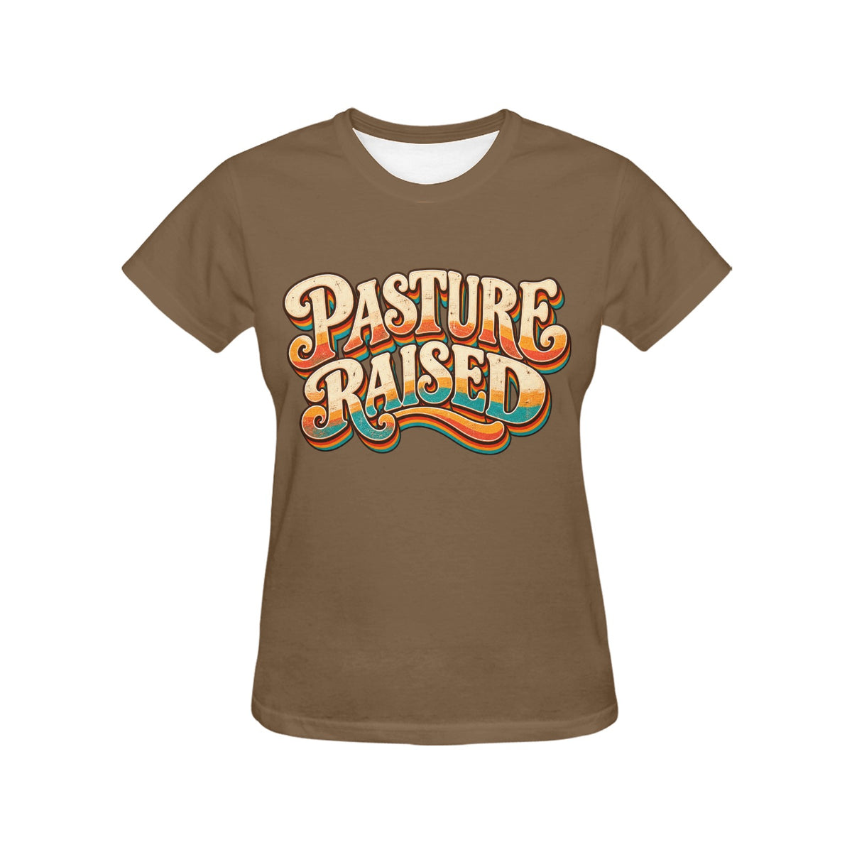 Pasture Raised Women’s T-Shirt – Retro Western Cowgirl Ranch Graphic Tee
