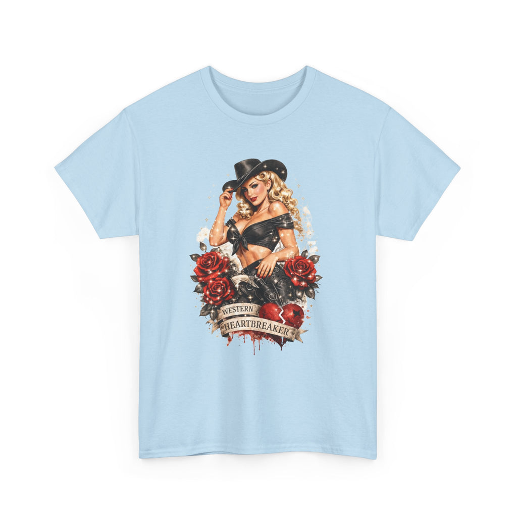 Cowgirl Pinup Heartbreaker T-Shirt — Vintage Valentine Graphic Tee