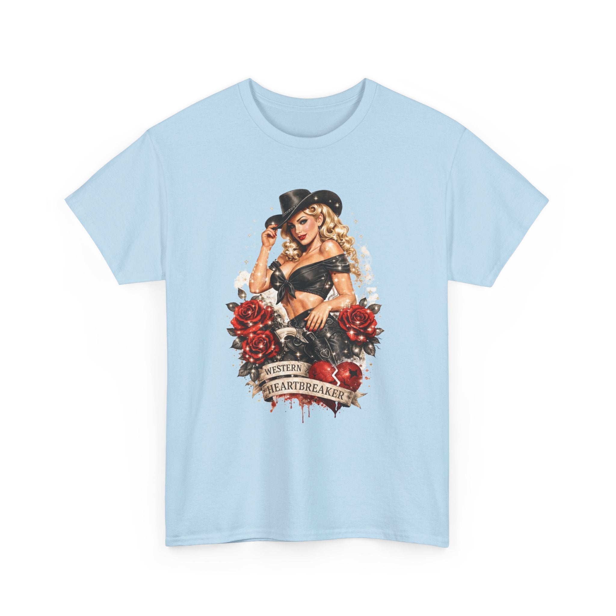 Cowgirl Pinup Heartbreaker T-Shirt — Vintage Valentine Graphic Tee