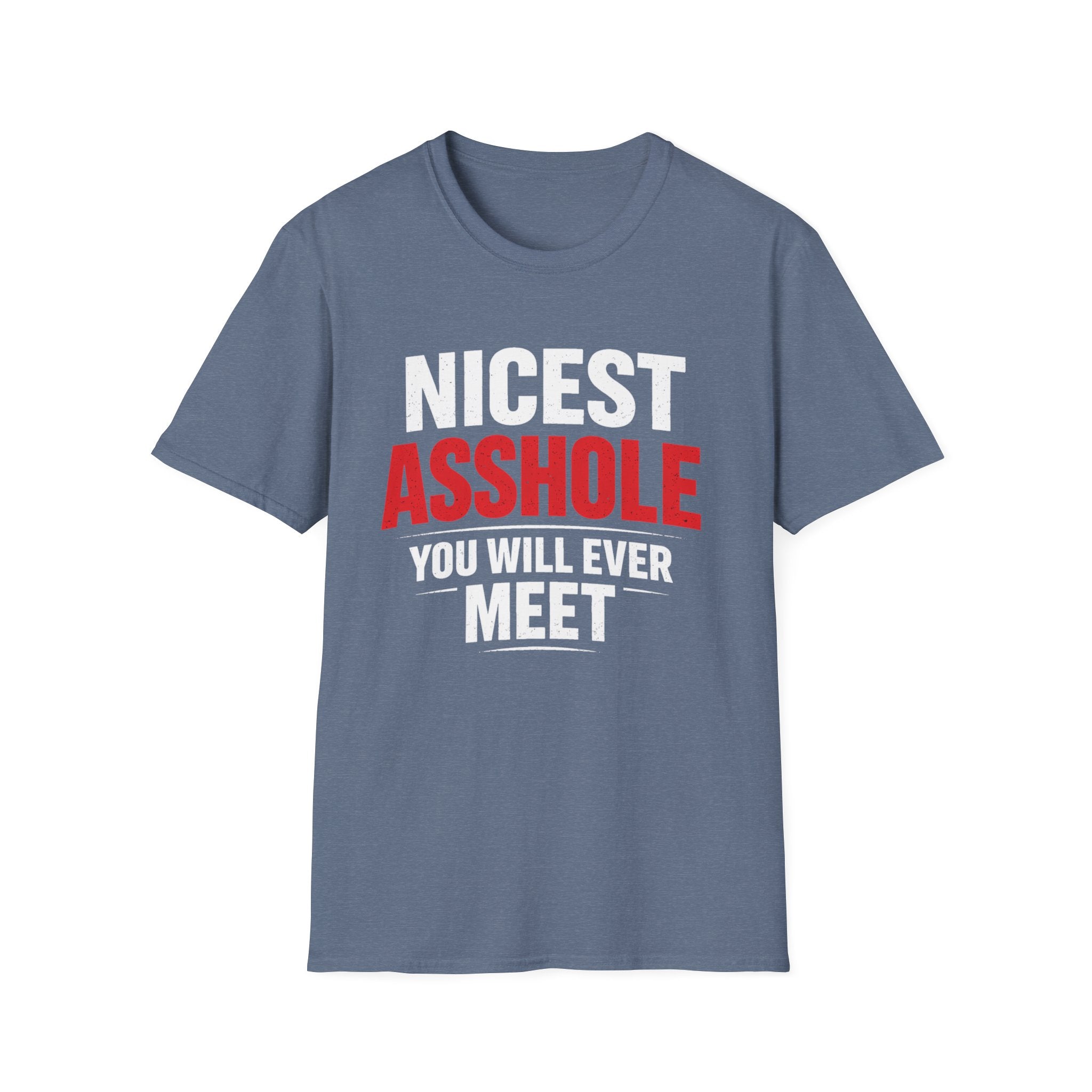 Nicest ASSHOLE' Graphic T-Shirt - Bold Red Lettering