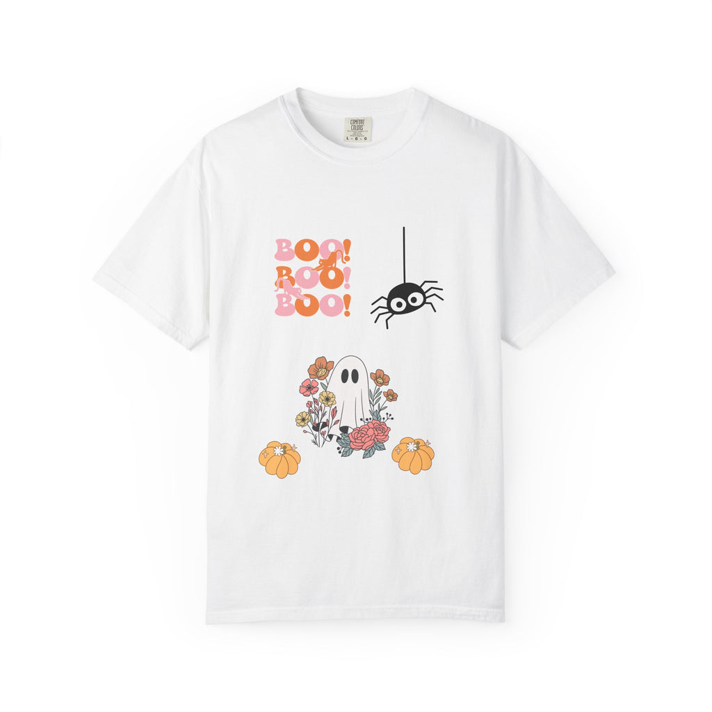 Halloween Graphic T-Shirt, Cute Ghost & Spider Tee, Unisex Fall Shirt, Boo T-Shirt, Autumn Outfit, Halloween Gift, Spooky Vibes