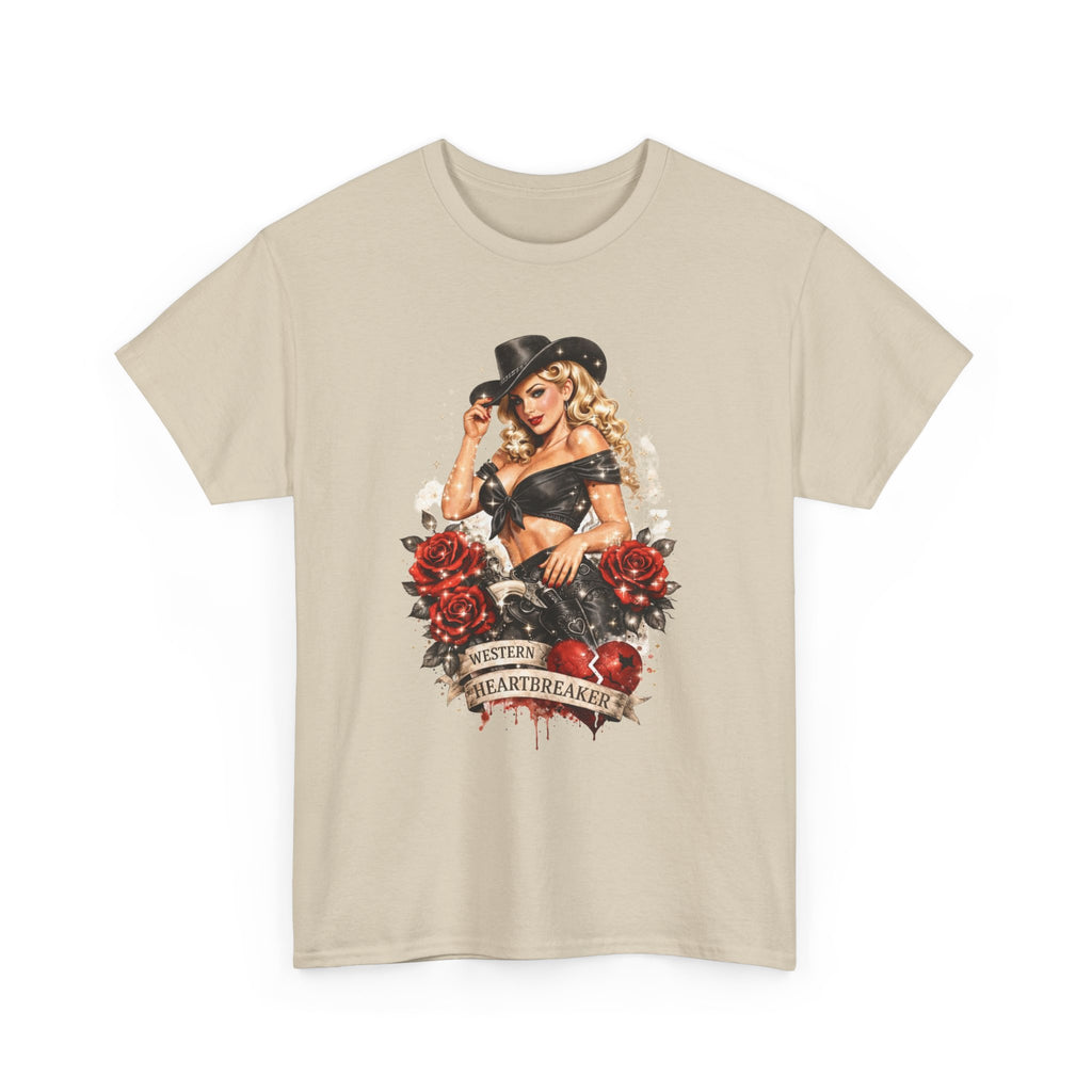 Cowgirl Pinup Heartbreaker T-Shirt — Vintage Valentine Graphic Tee