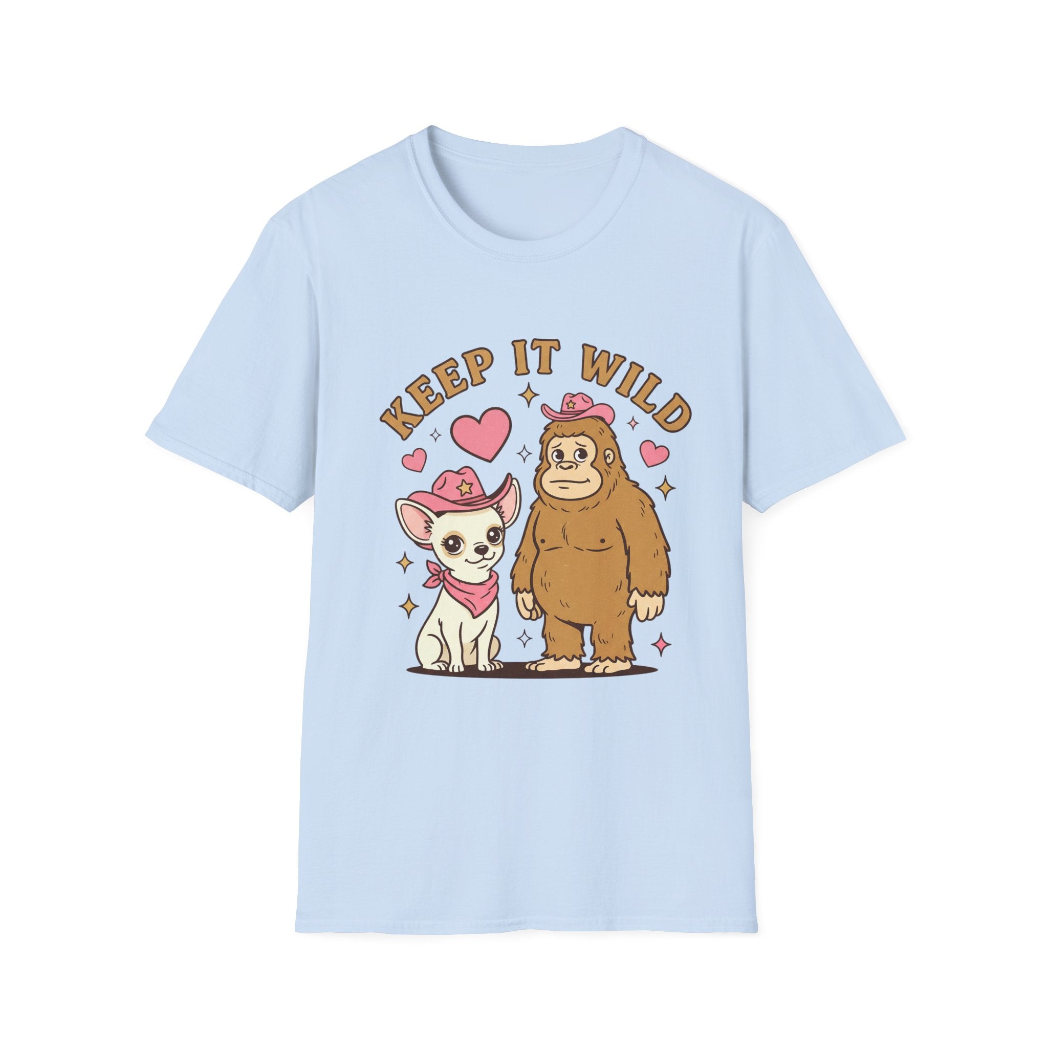 Keep It Wild T-Shirt — Cute  Coco Chihuahua & Sasquatch Graphic Tee
