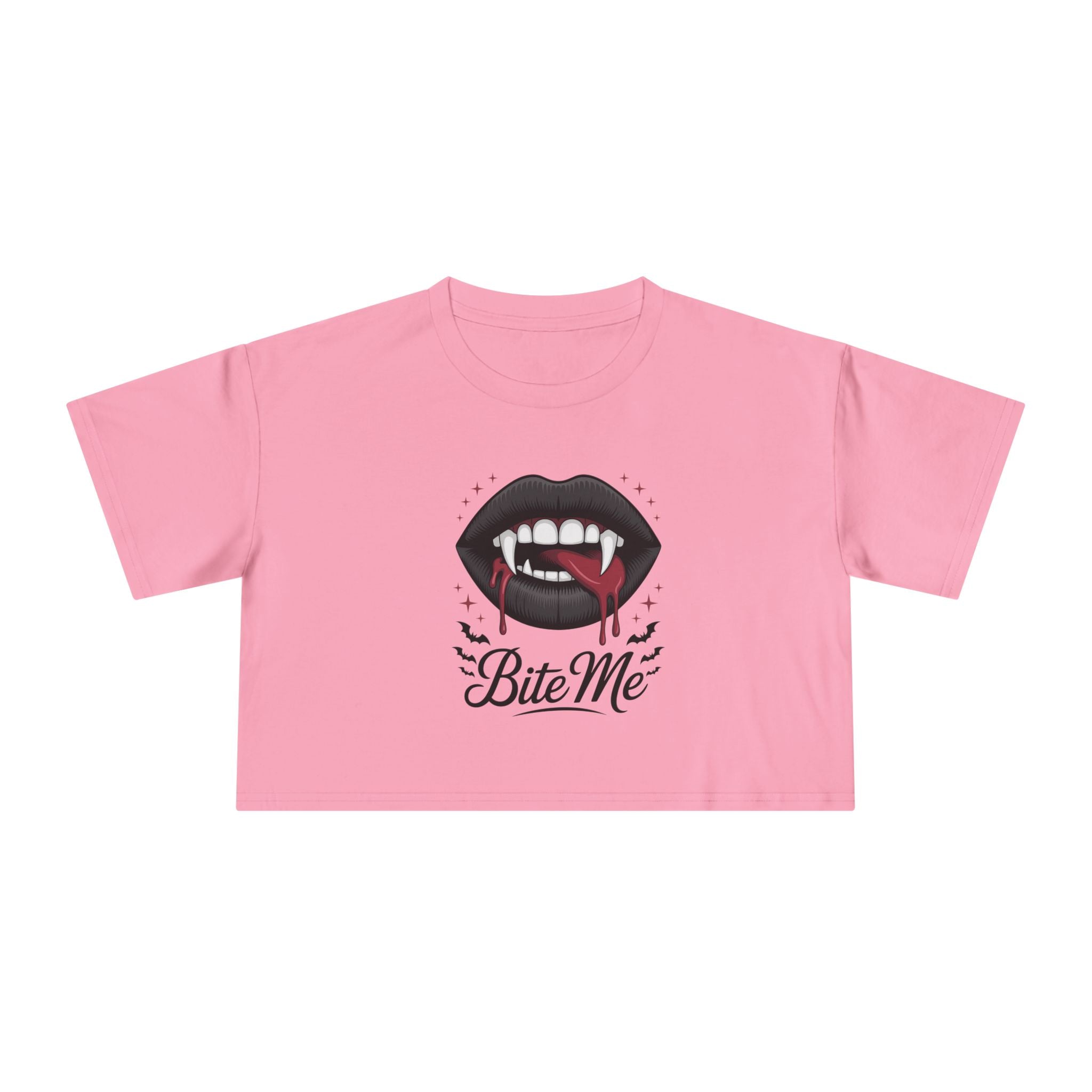 Bite Me  Women's Gothic Vampire Crop Tee