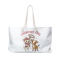 Country Girl Weekender Bag –Coco  Cute Cowgirl & Calf Travel Tote