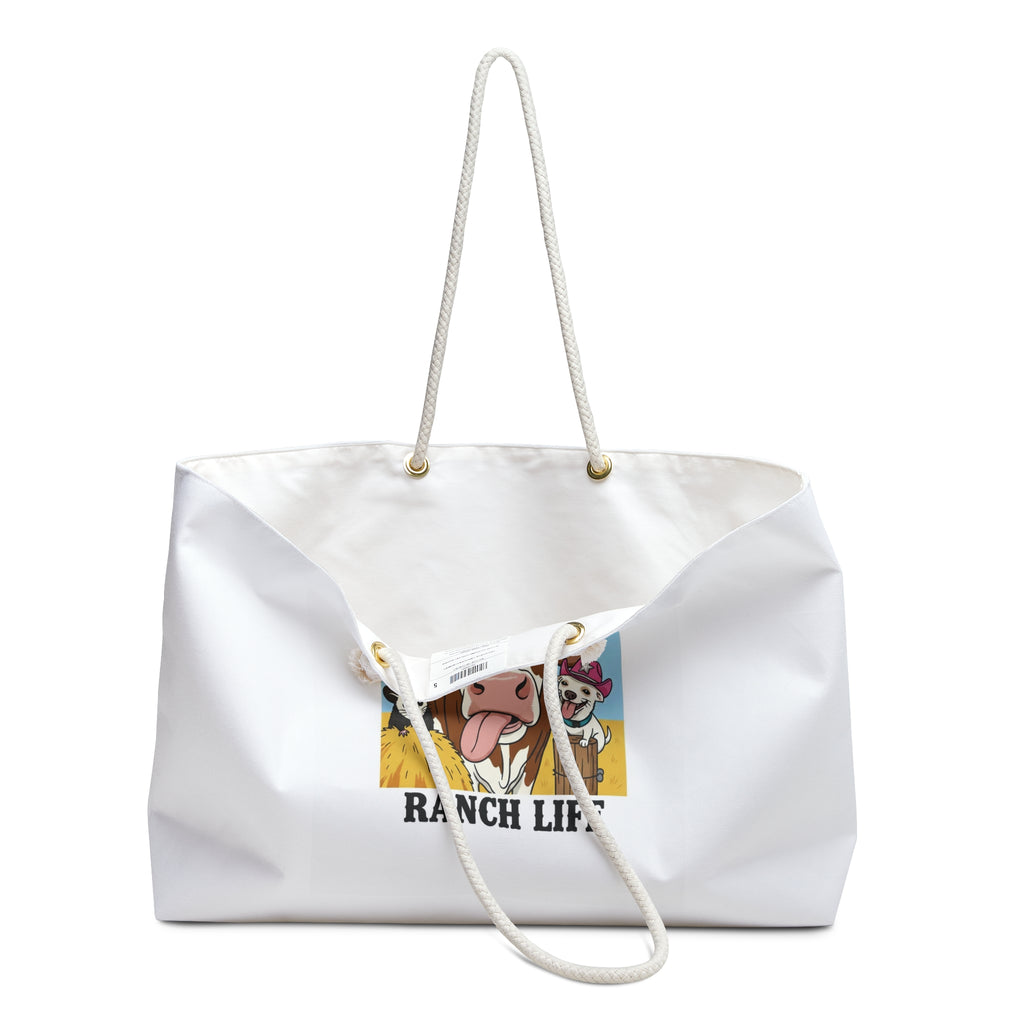 Ranch Life Weekender Bag — Dennis, Coco & Pete Farm Tote  Exclusive Ranch-Style Merch from Wolf Hill Ranch Designs