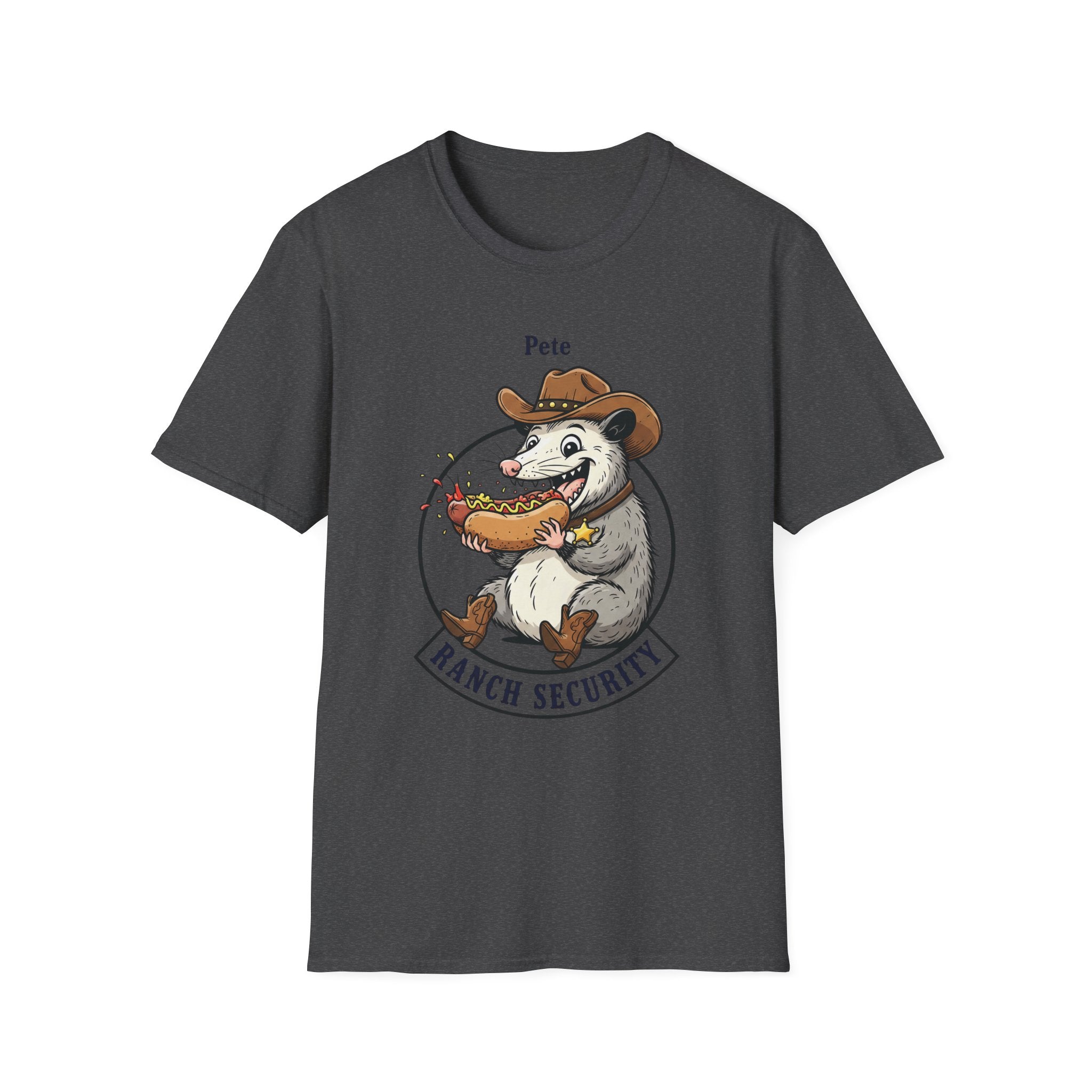 T-Shirt — 'Pete Ranch Security' Cowboy Opossum Graphic Tee