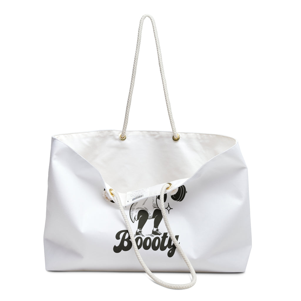 Weekender Bag — "Working On My Boooty" Funny Fitness Tote
