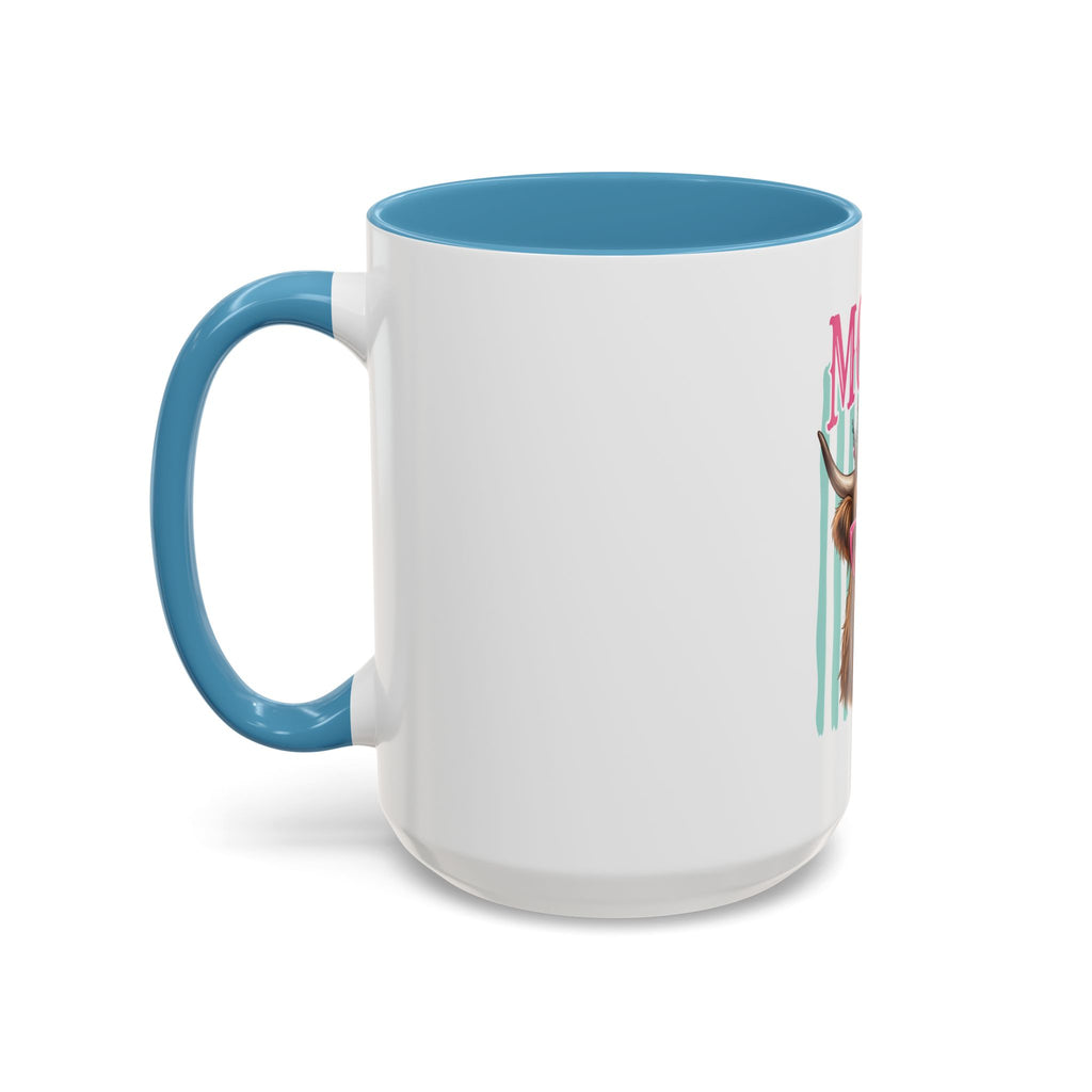 Moody Highland Cow Coffee Mug — Funny Crowned Cow with Bubblegum | Gift for Cow Lovers