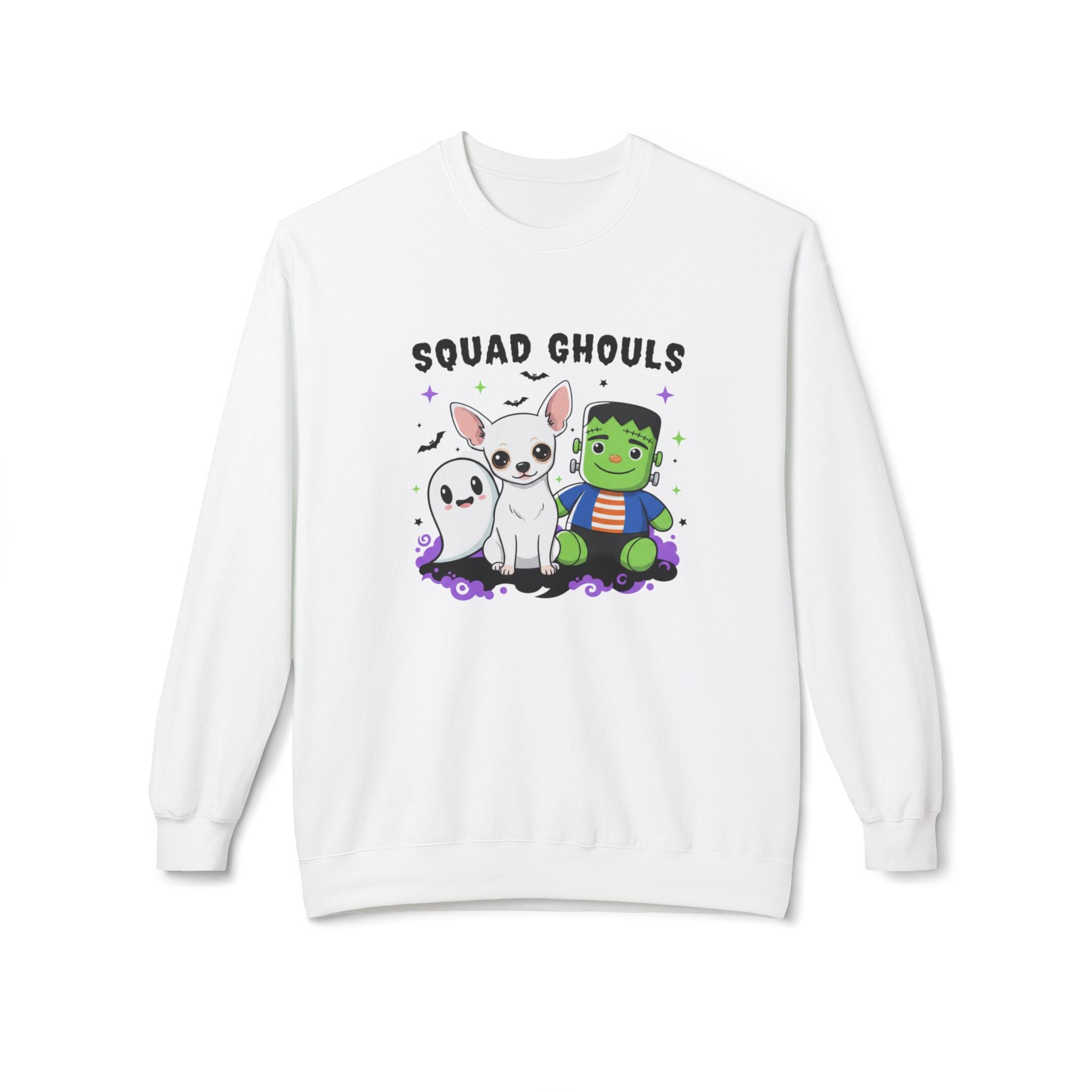 Squad Ghouls  Chihuahua Halloween Crewneck Sweatshirt  Wolf Hill Ranch Original Art 🎃