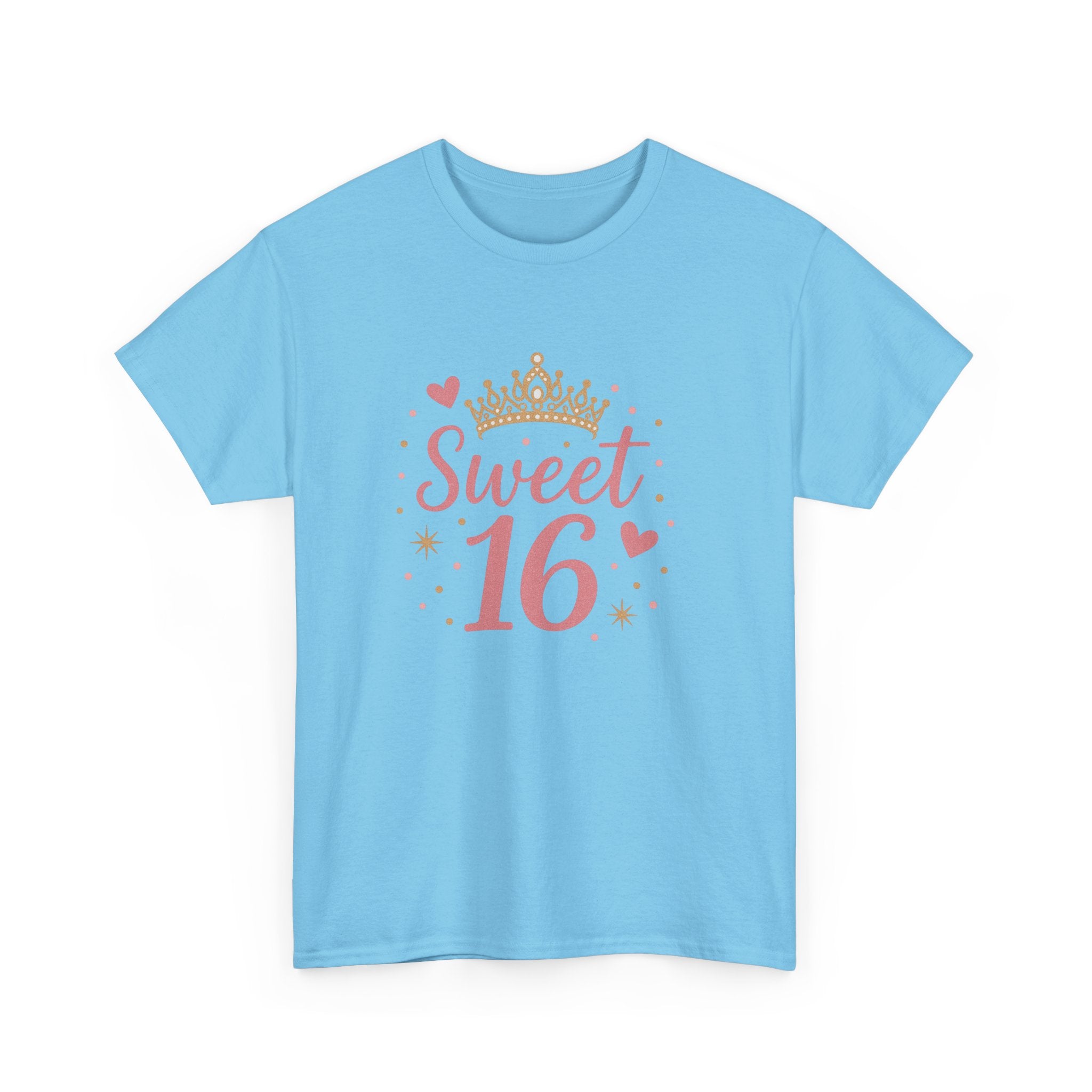 Sweet 16 Pink Crown T-Shirt — Sixteenth Birthday Celebration Tee