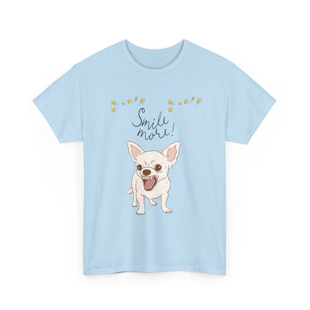 Smile More Chihuahua T-Shirt Cute Dog Illustration, Floral Accents        Dog Attitude    Trendy T-Shirt