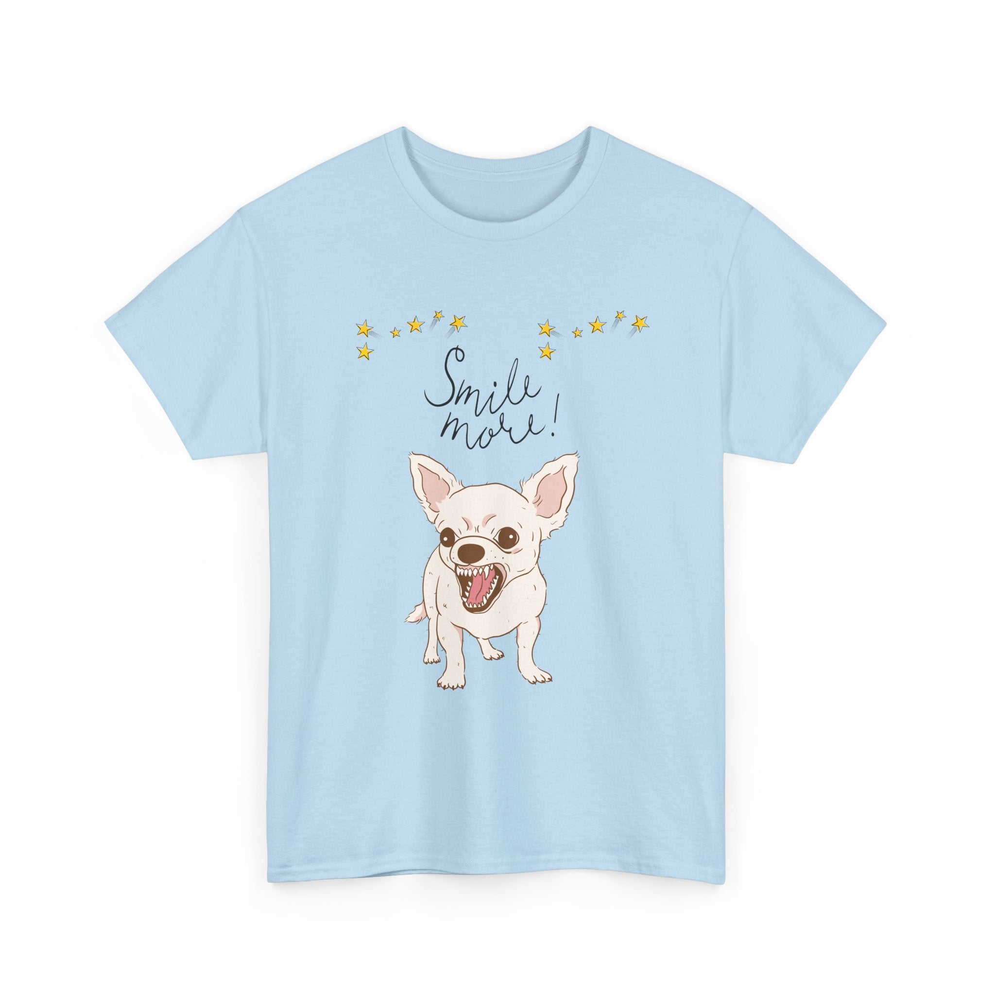 Smile More Chihuahua T-Shirt Cute Dog Illustration, Floral Accents        Dog Attitude    Trendy T-Shirt