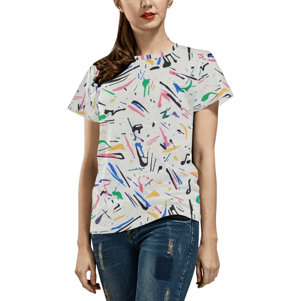 Wolf Hill Ranch Abstract Splash Ladies Tee