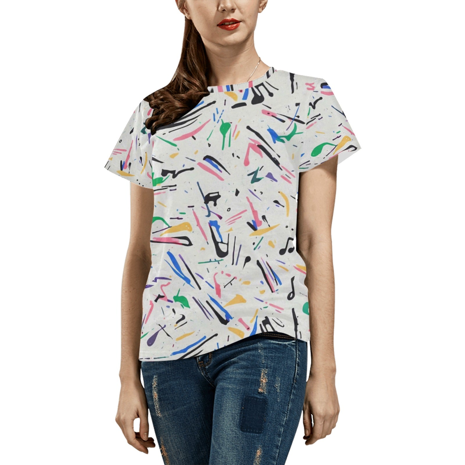 Wolf Hill Ranch Abstract Splash Ladies Tee
