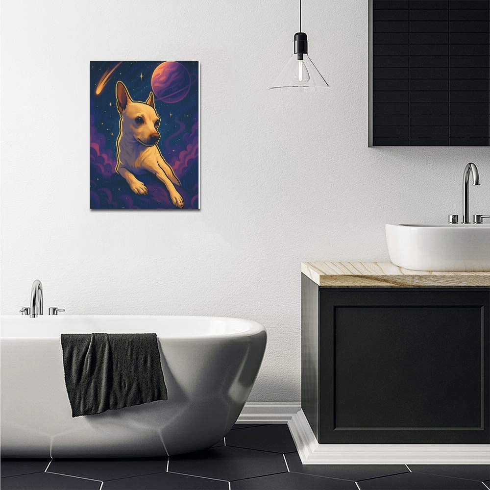 Coco the Star Traveler   Cosmic Coco Framed Canvas Print 11"x14"