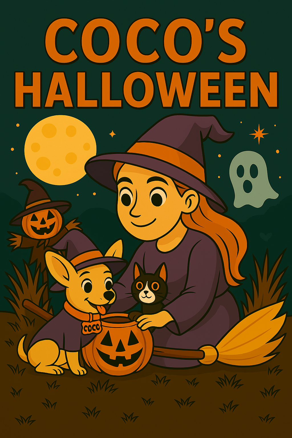 Coco's Spooky Night  Wolf Hill Ranch Chihuahua Halloween Metal Tin Sign