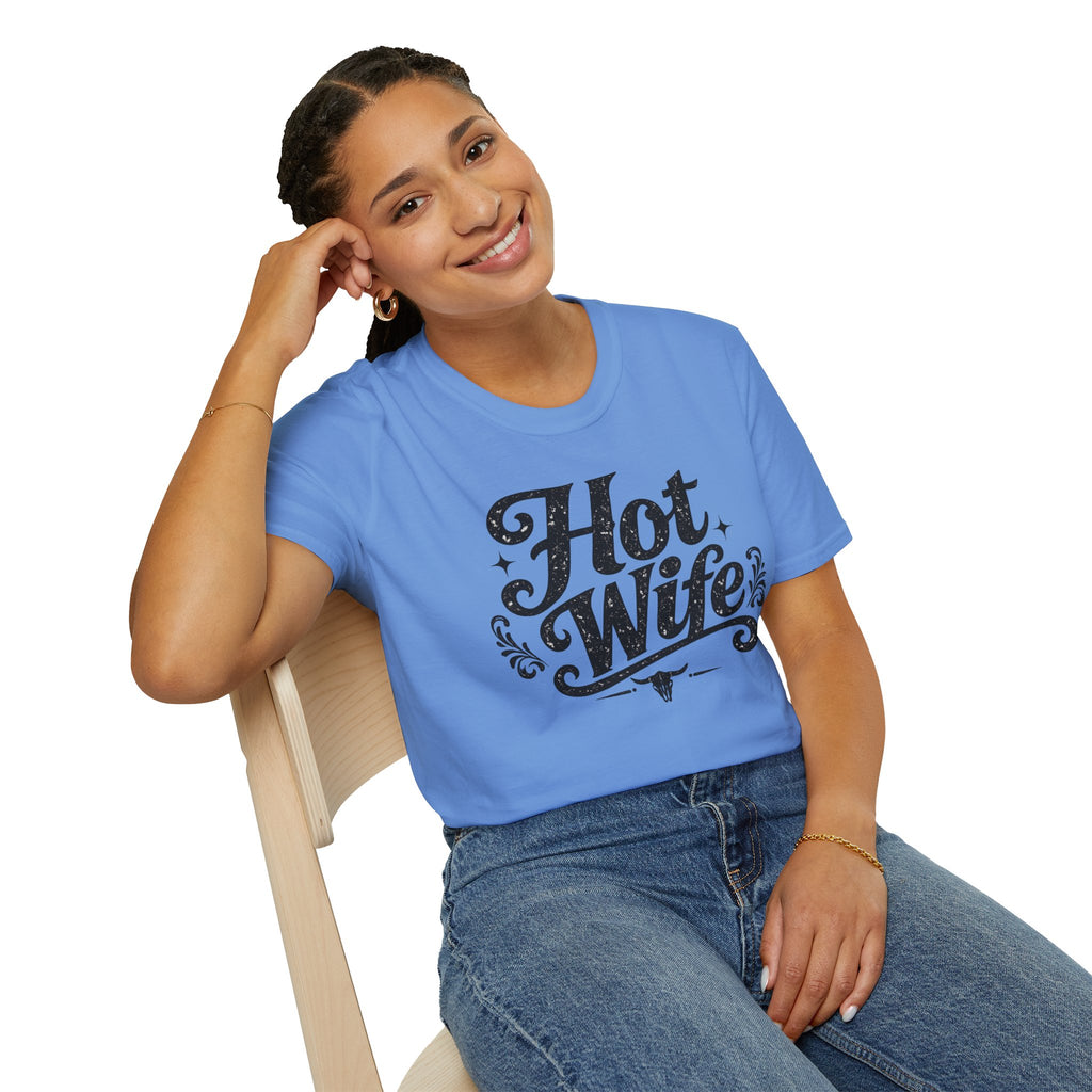 Hot Wife Graphic Tee — Retro Script 'Hot Wife' Women's T-Shirt