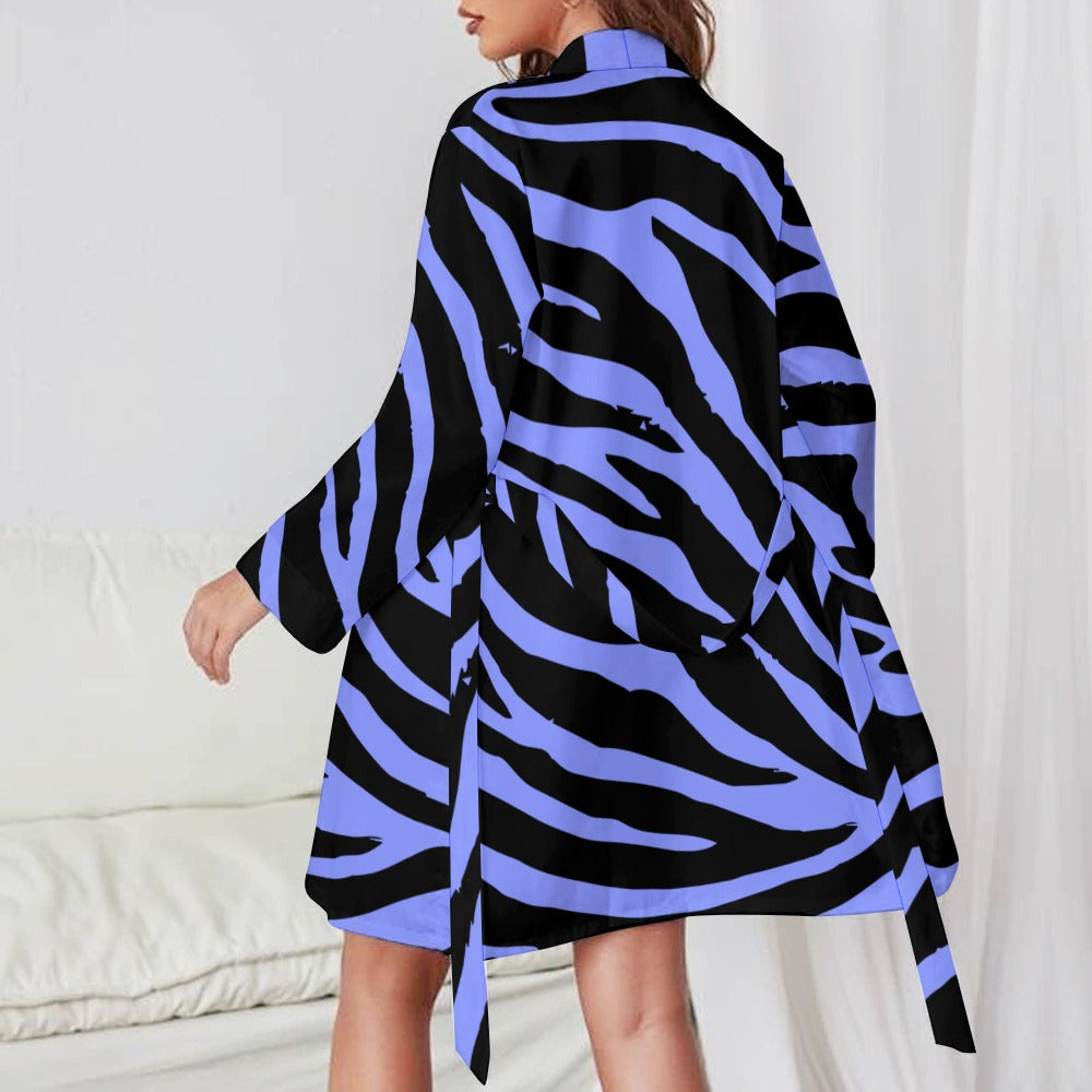 Neon Safari Nights Ladies Long Sleeve Belted Robe
