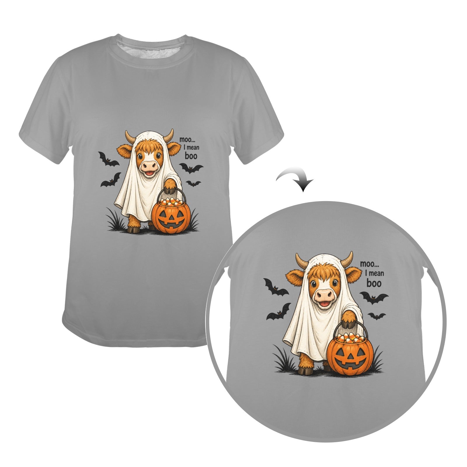 Highland Cow Ghost Trick or Treat T-Shirt