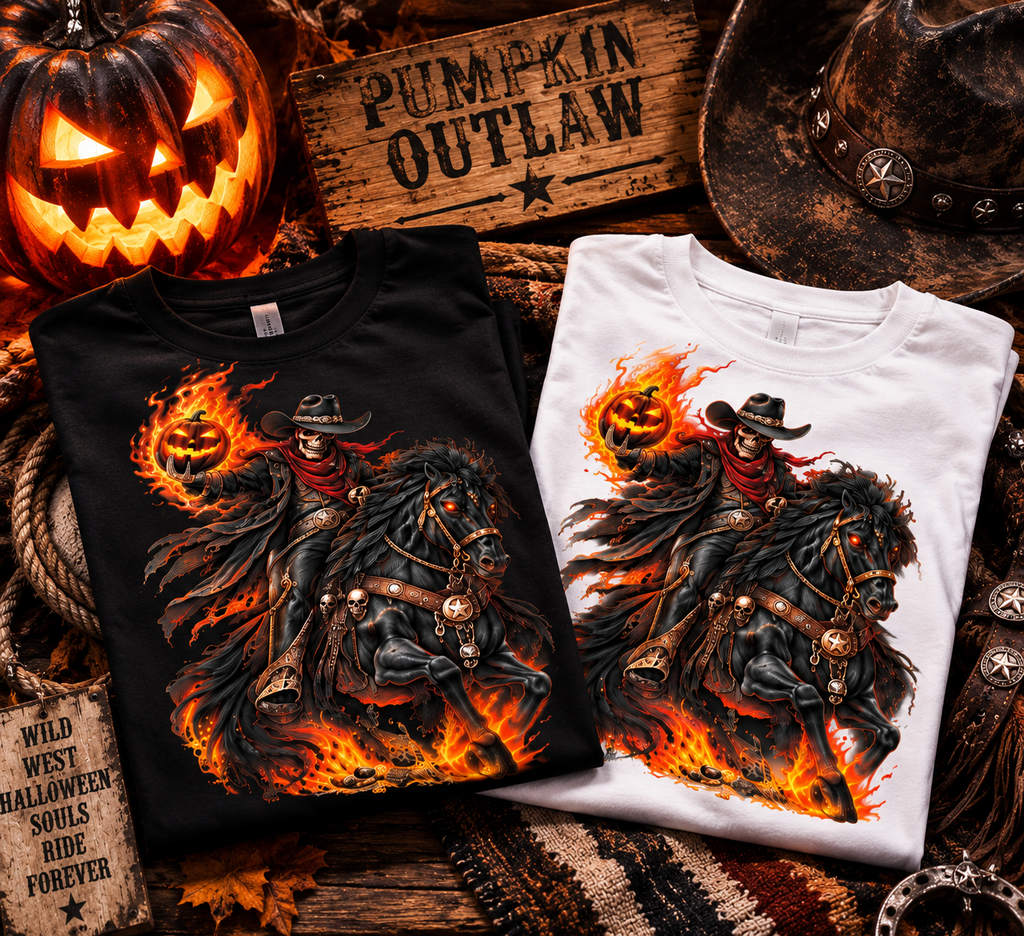 Pumpkin Outlaw Cowboy Unisex Western Tee