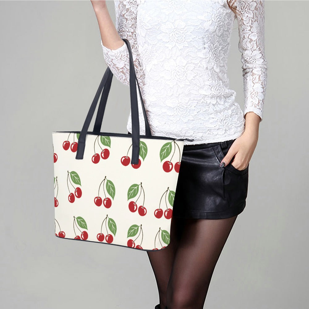 Ladies Leather Handbag Collection   Premium Cross-Grain Tote