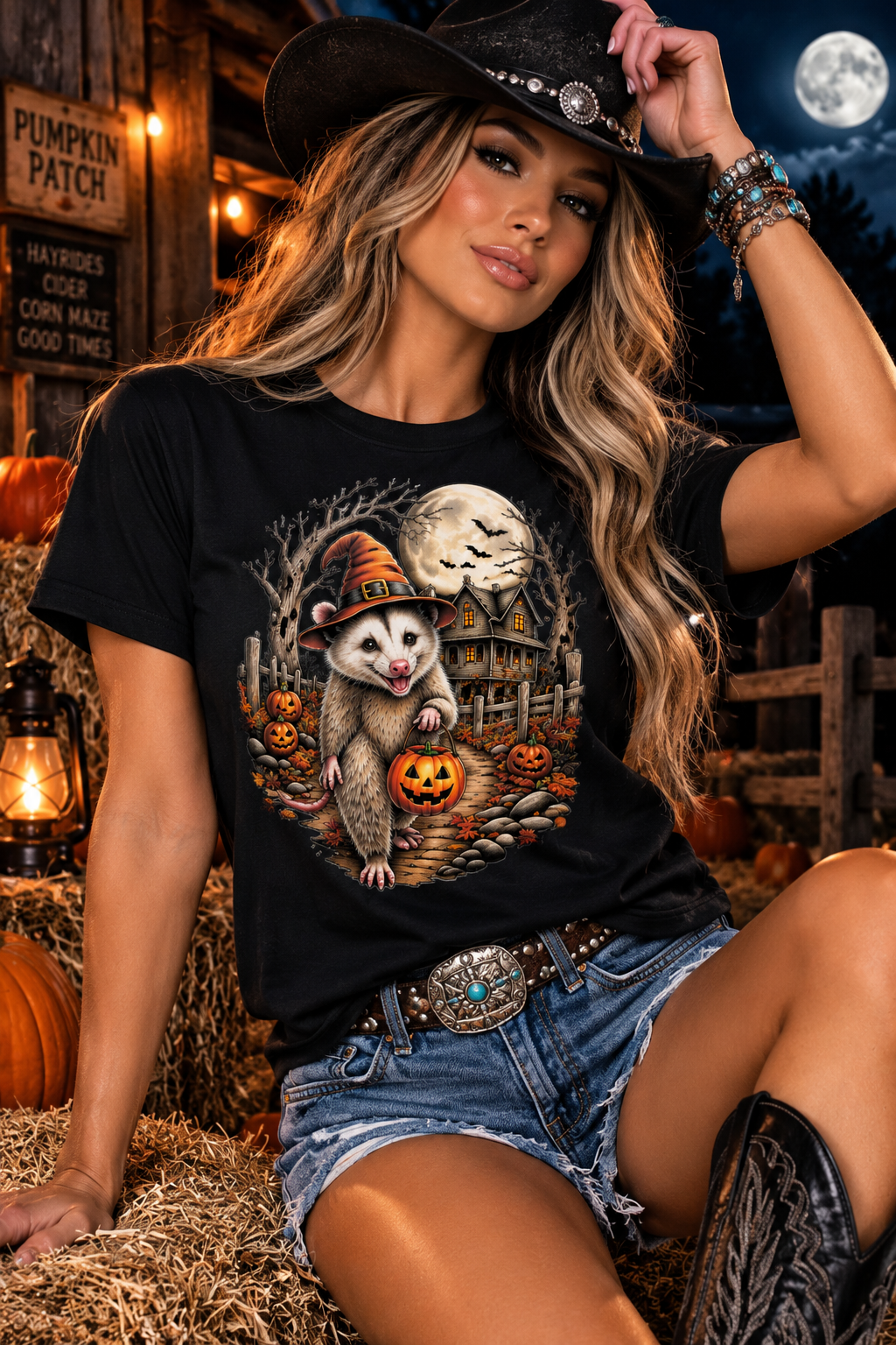 Pete’s Haunted Harvest Unisex Halloween Tee | Funny Possum Shirt