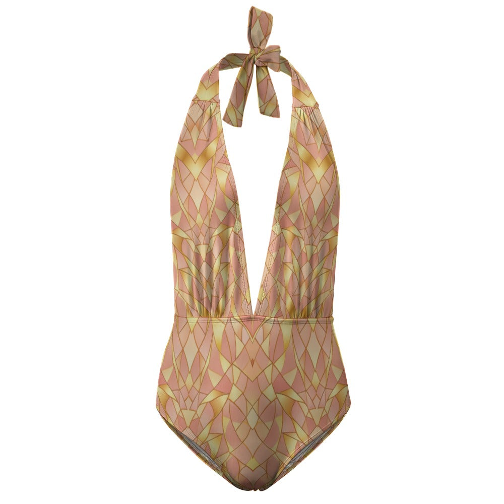 Golden Goddess Halter Swimsuit