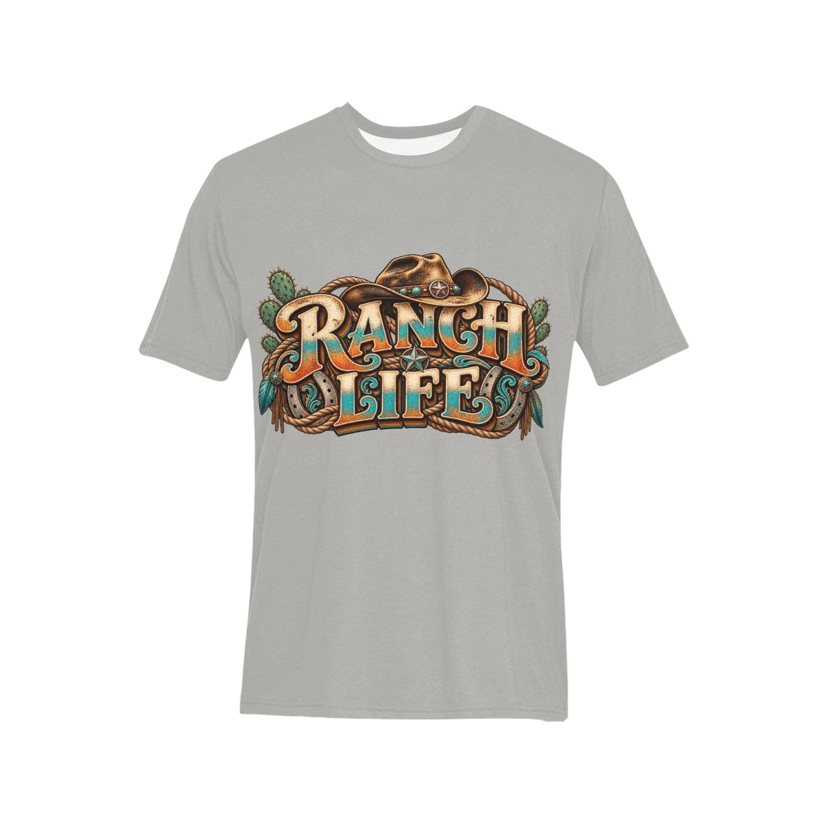 Ranch Life Men’s T-Shirt  Vintage Western Cowboy Ranch Graphic Tee