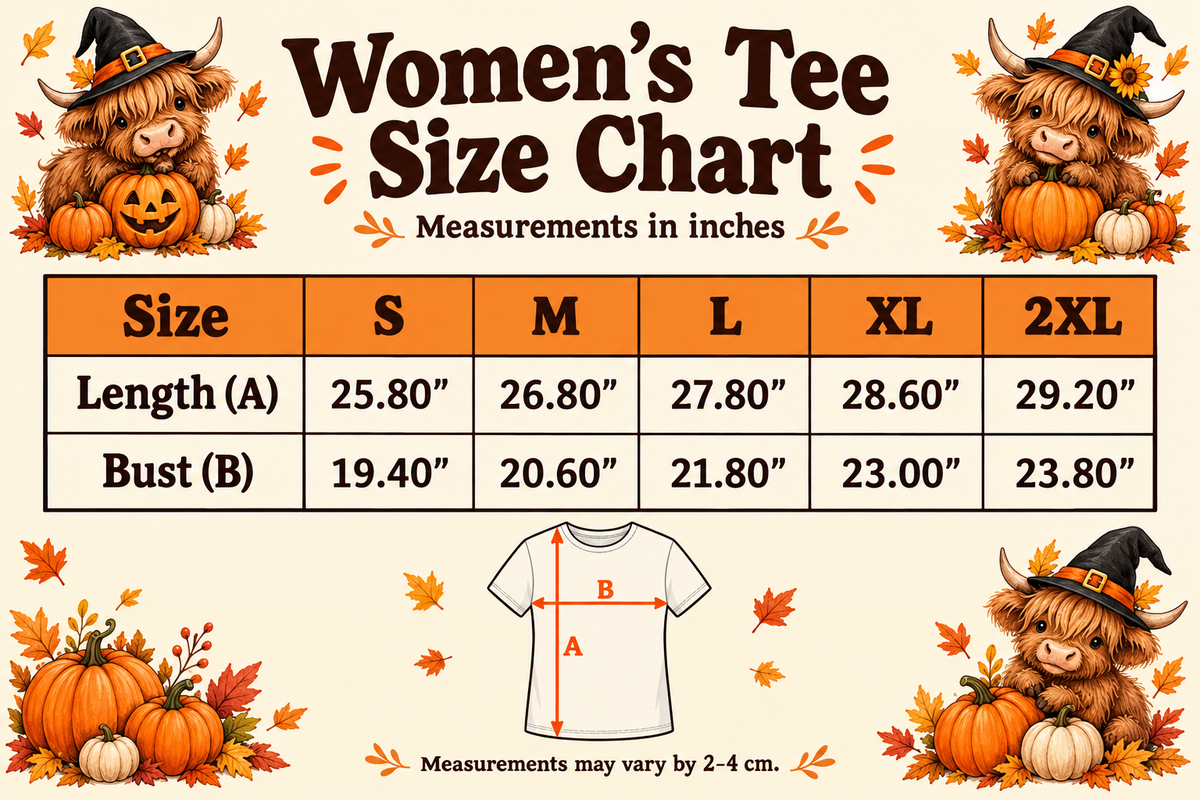 Highland Cow Halloween Women’s T-Shirt   Western Cowgirl Pumpkin