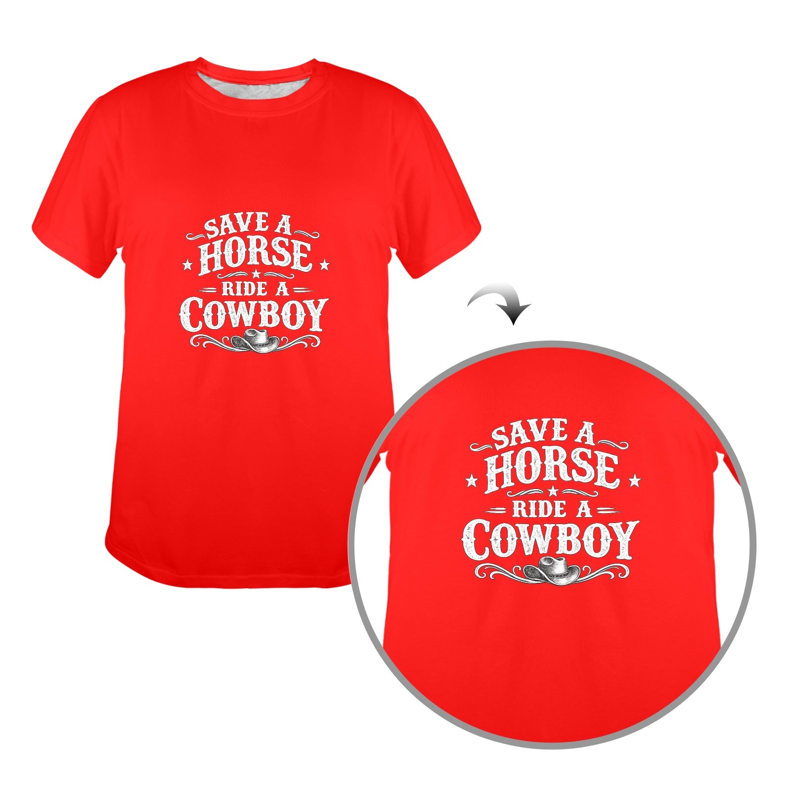 Women's Save A Horse T-Shirt  （Made in USA，Ships to USA Only）
