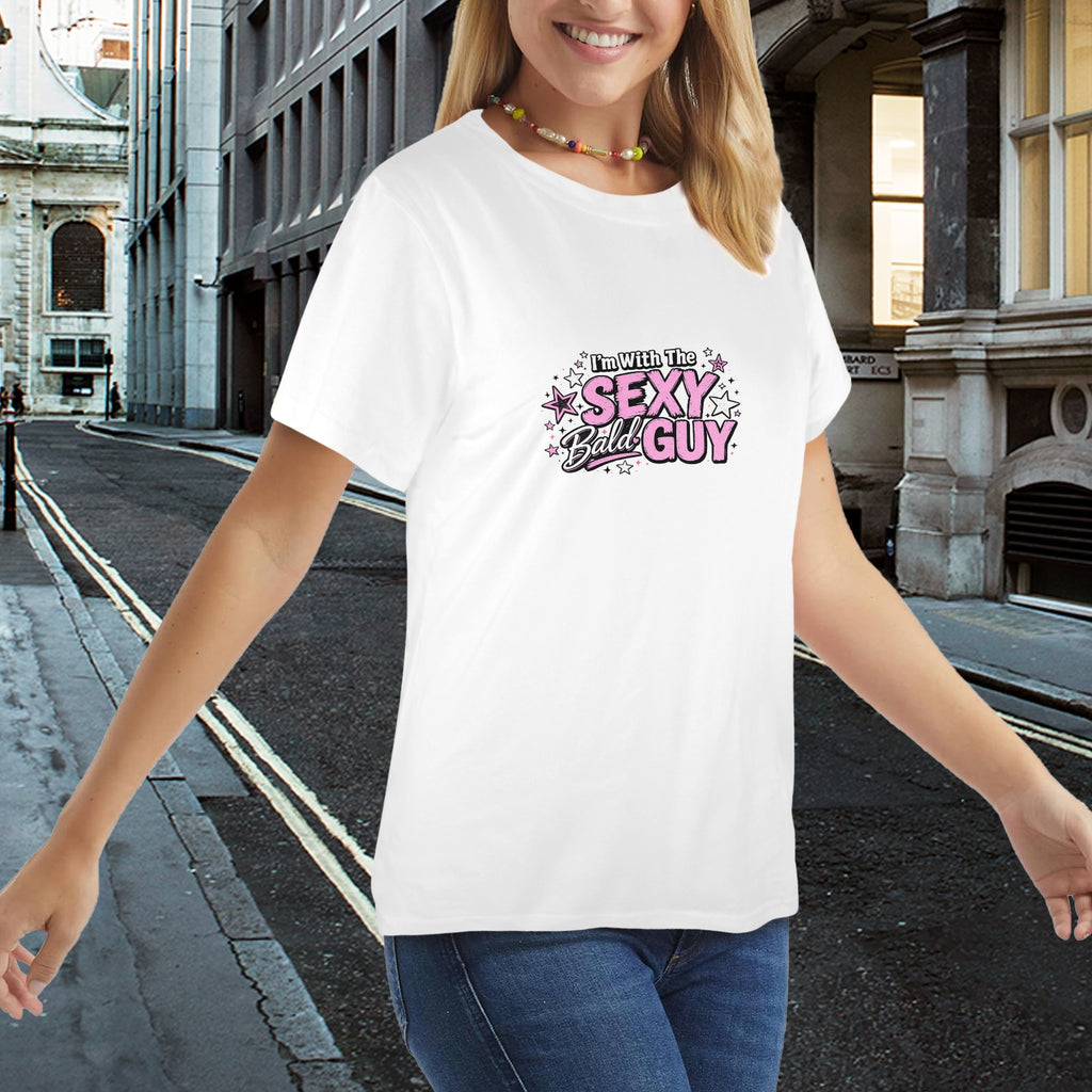 I'm With The Sexy Bald Guy Women's Graphic Tee