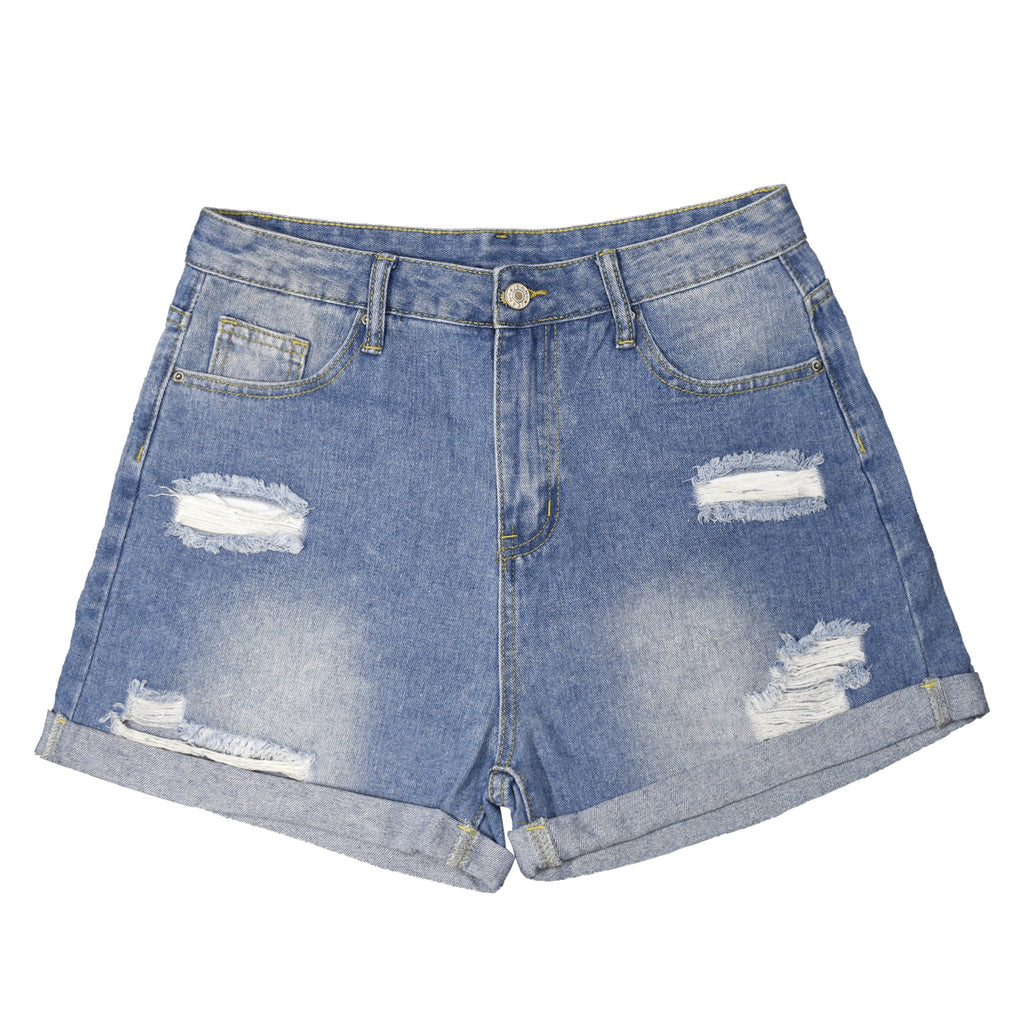 Bite Me  Women's Light-Wash Denim Shorts with Pocket
