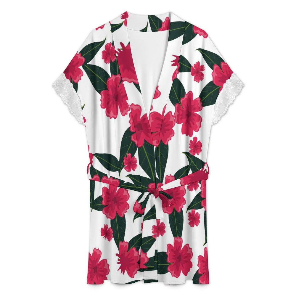 Women's Lace-Trimmed Kimono Robe Collection