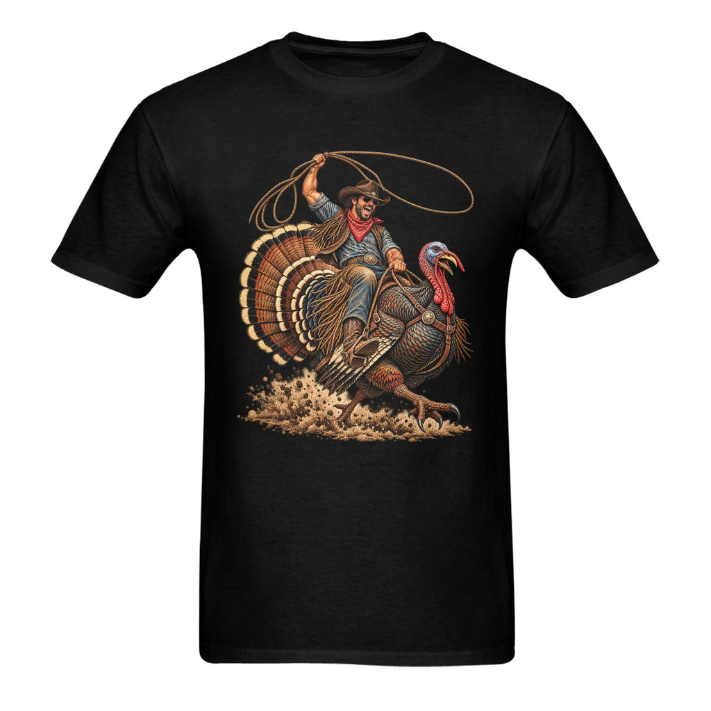 Wild Turkey Rodeo Men’s Western Tee Cowboy funny Graphic🦃