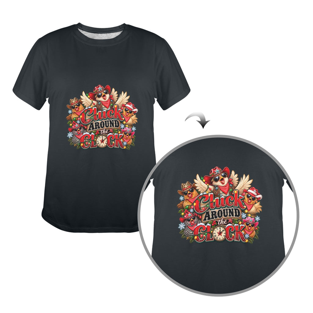 Cluck Around the Clock Women’s Christmas T-Shirt