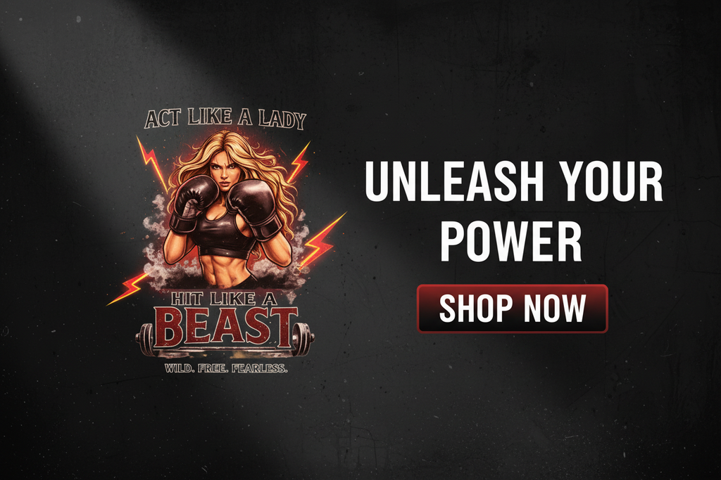 Act Like a Lady Hit Like a Beast Art Banner