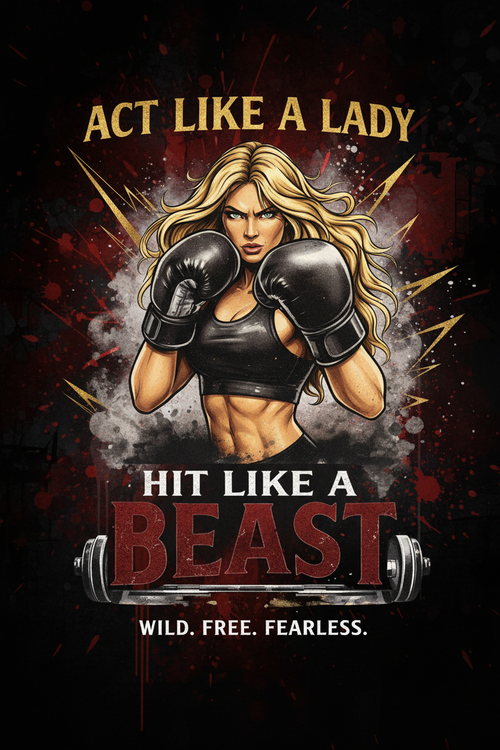 Act Like a Lady Hit Like a Beast Art Poster