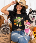 Lil Monster Chihuahua Halloween Ladies Tee   Inspired by Coco of Wolf Hill Ranch 🐾  🎃