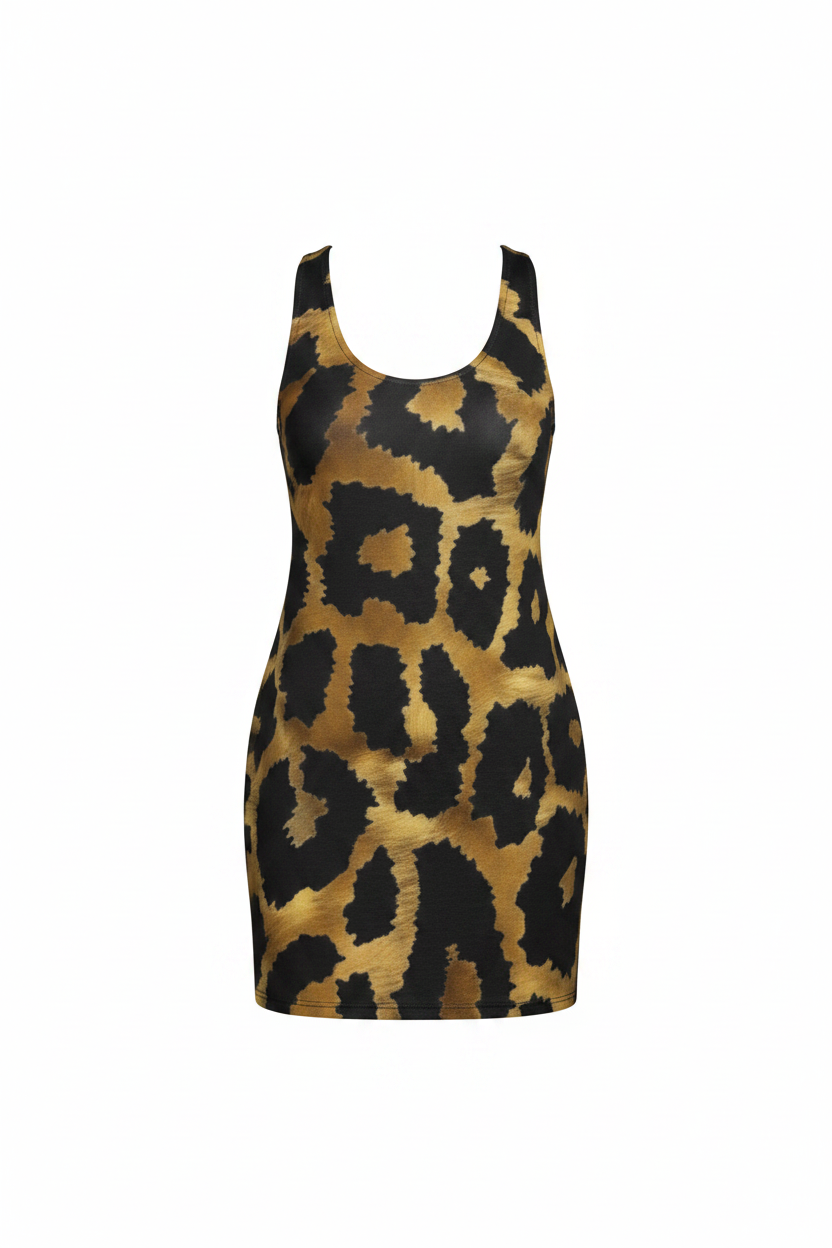 After Dark Leopard Racerback Dress — Gold Edition Mockup