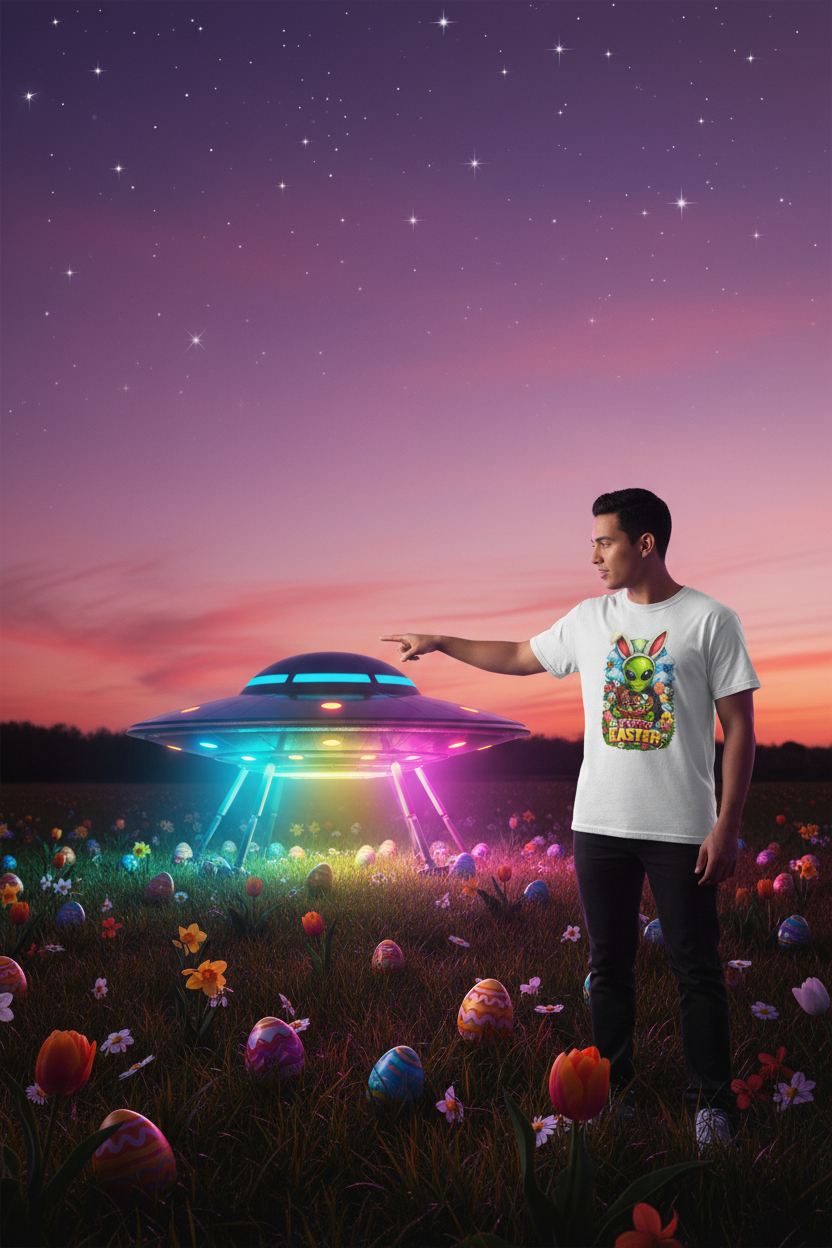 Alien Bunny Easter UFO Landing