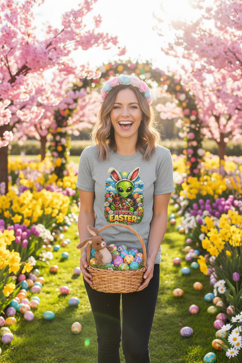 Alien Bunny Easter Woman Sport Grey