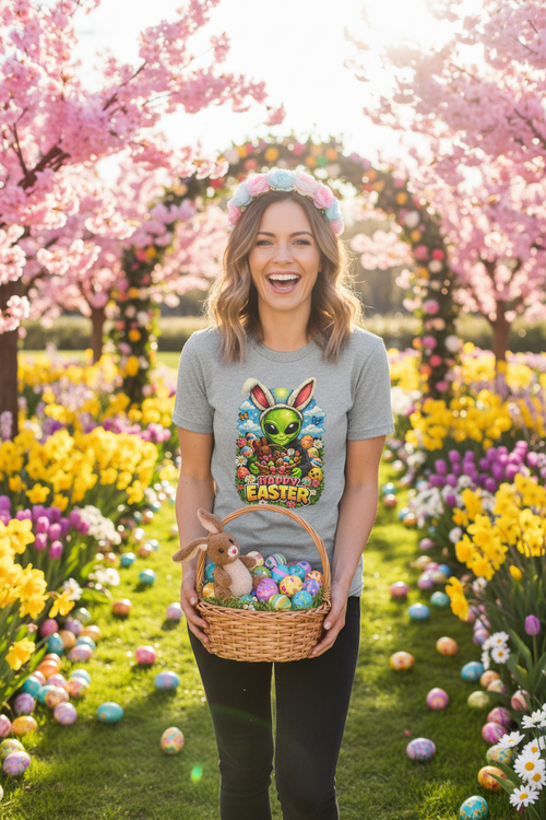 Alien Bunny Easter Woman Sport Grey