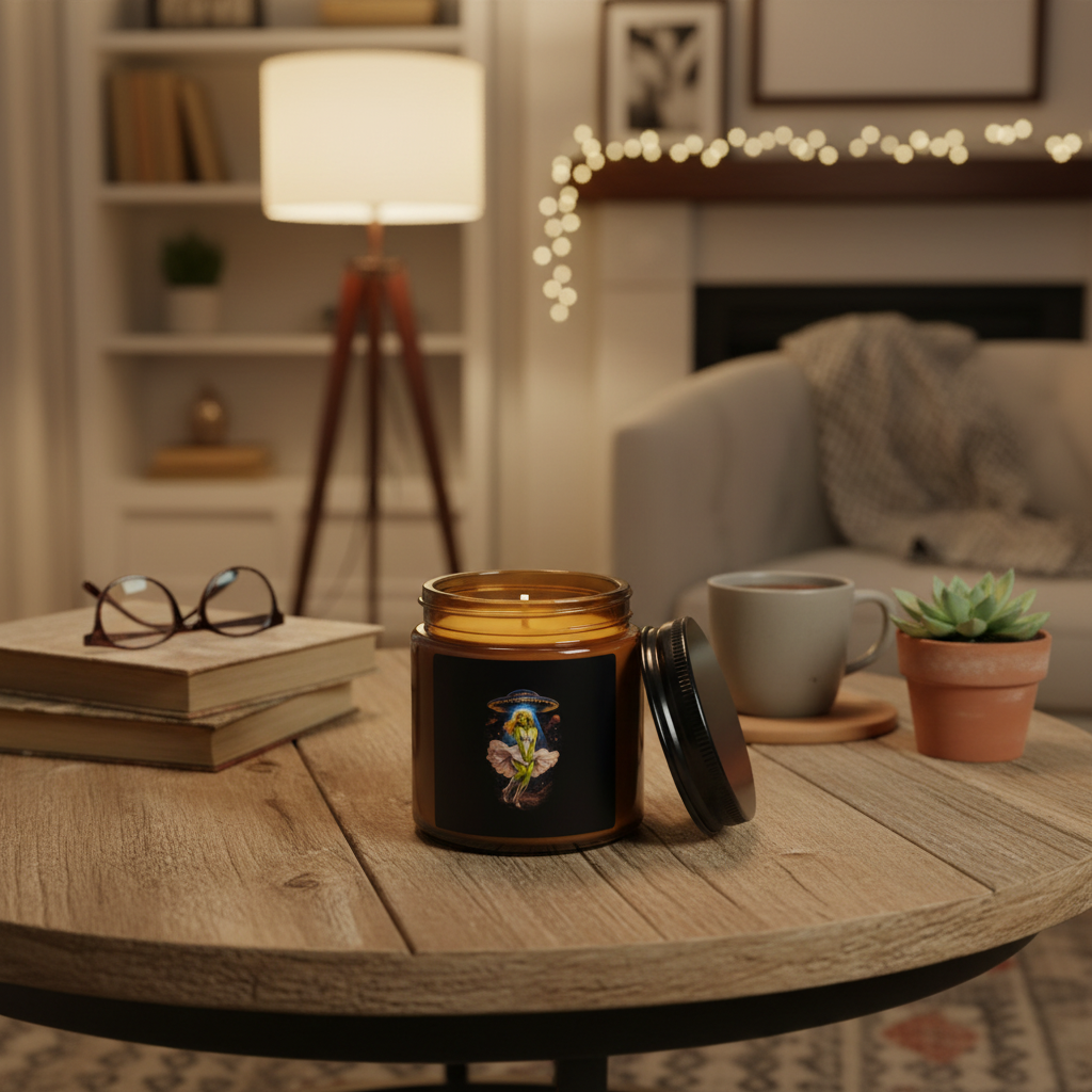 Alien Candle on Coffee Table
