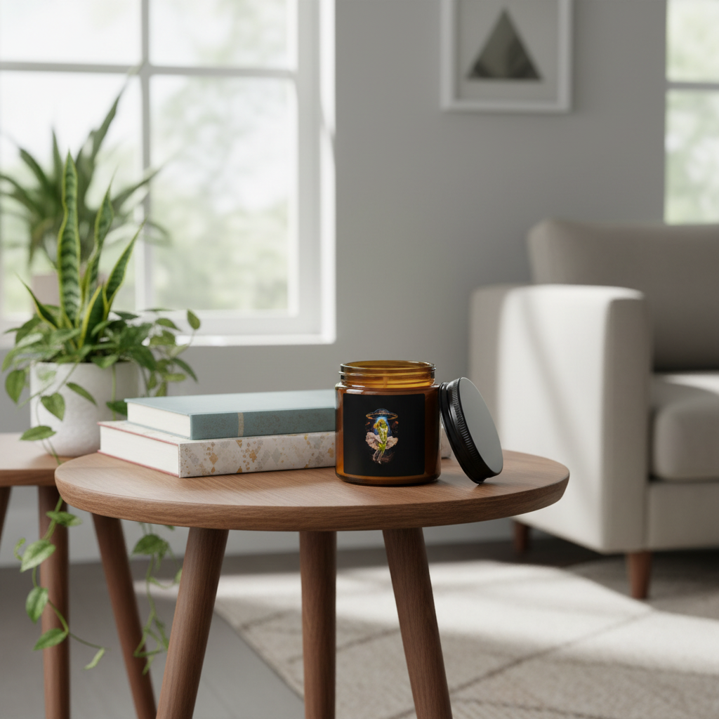 Alien Candle on Side Table